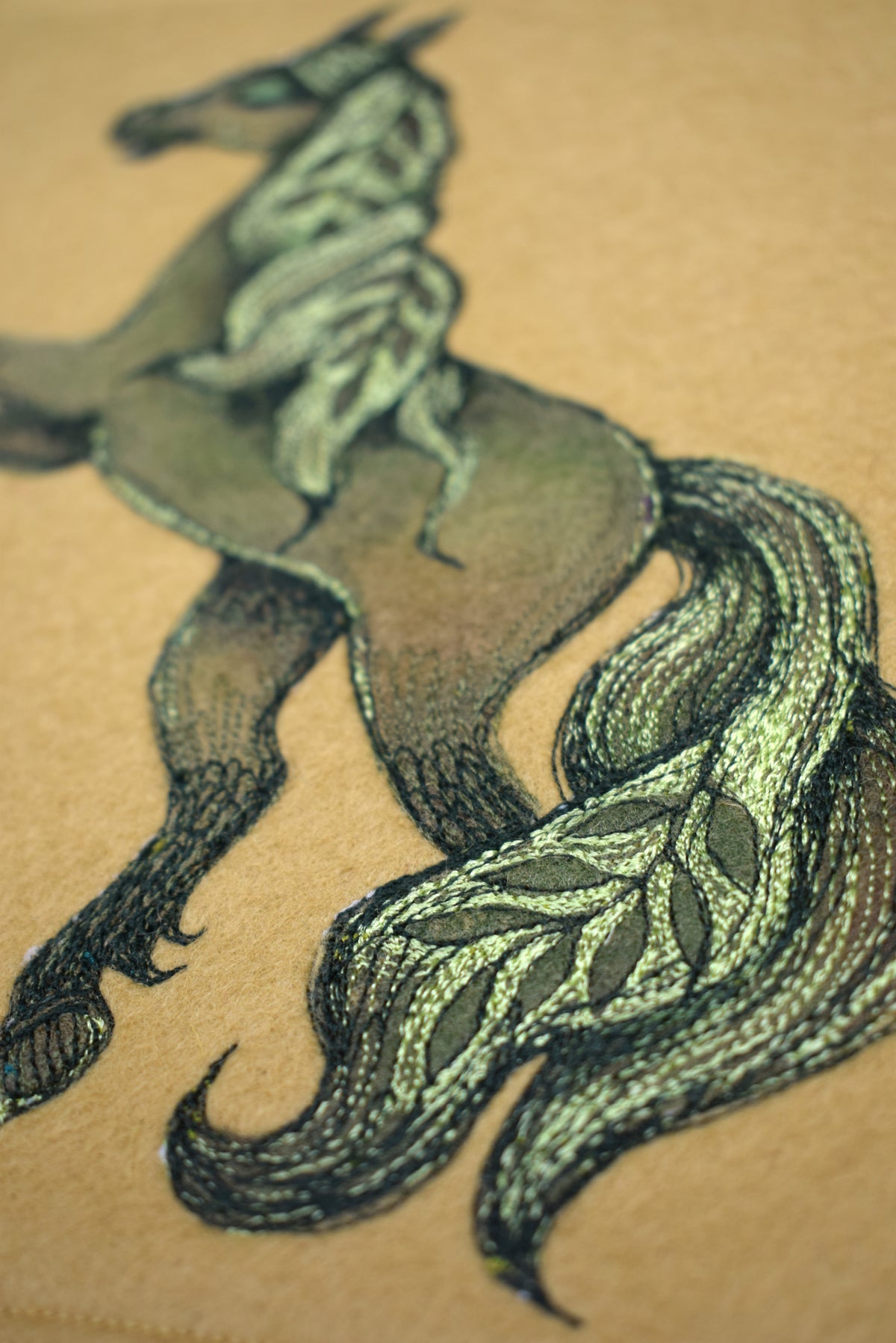 Kelpie Wall Hanging - Embroidery on Wool Felt