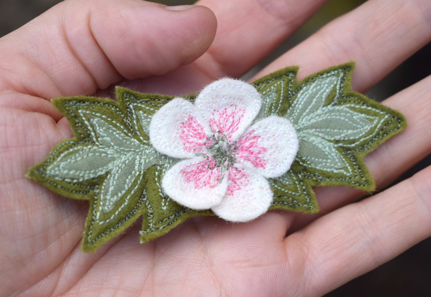 Hawthorn Brooch - Embroidered felt