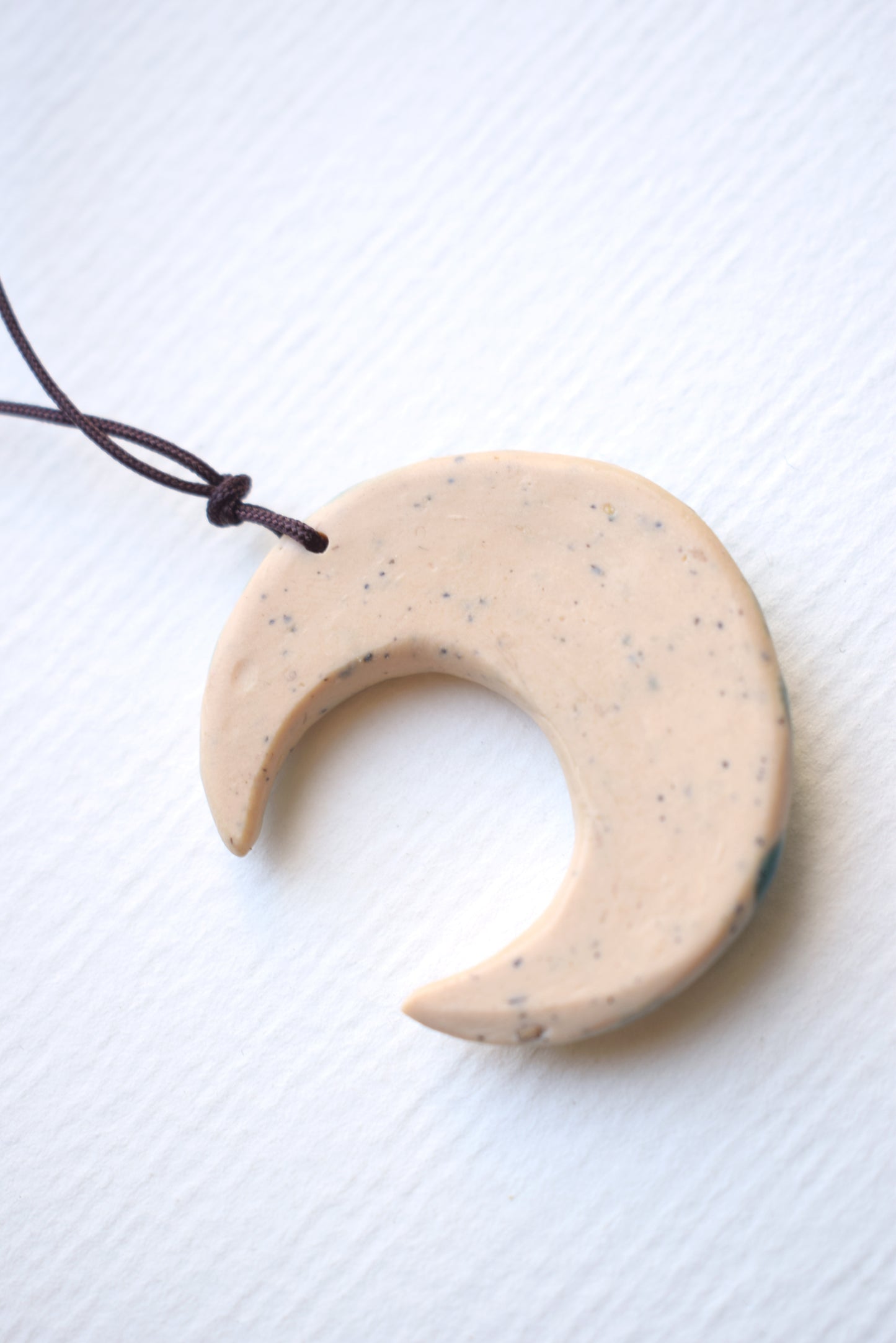Crater Moon Polymer Clay Pendant