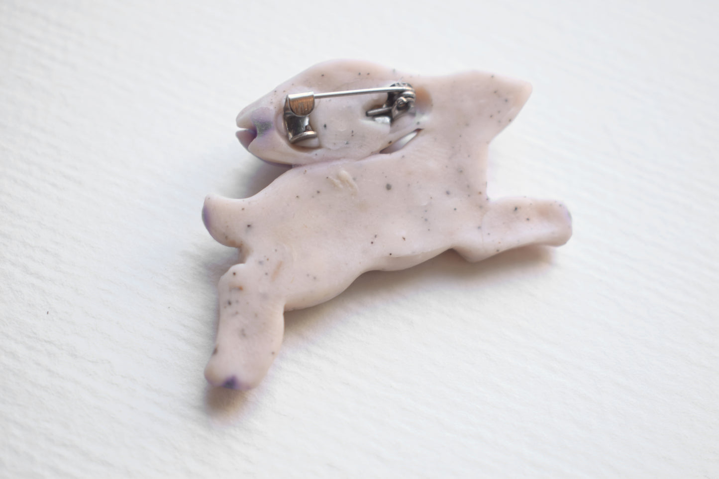 Brooch/Badge: Running Hare (Polymer Clay)