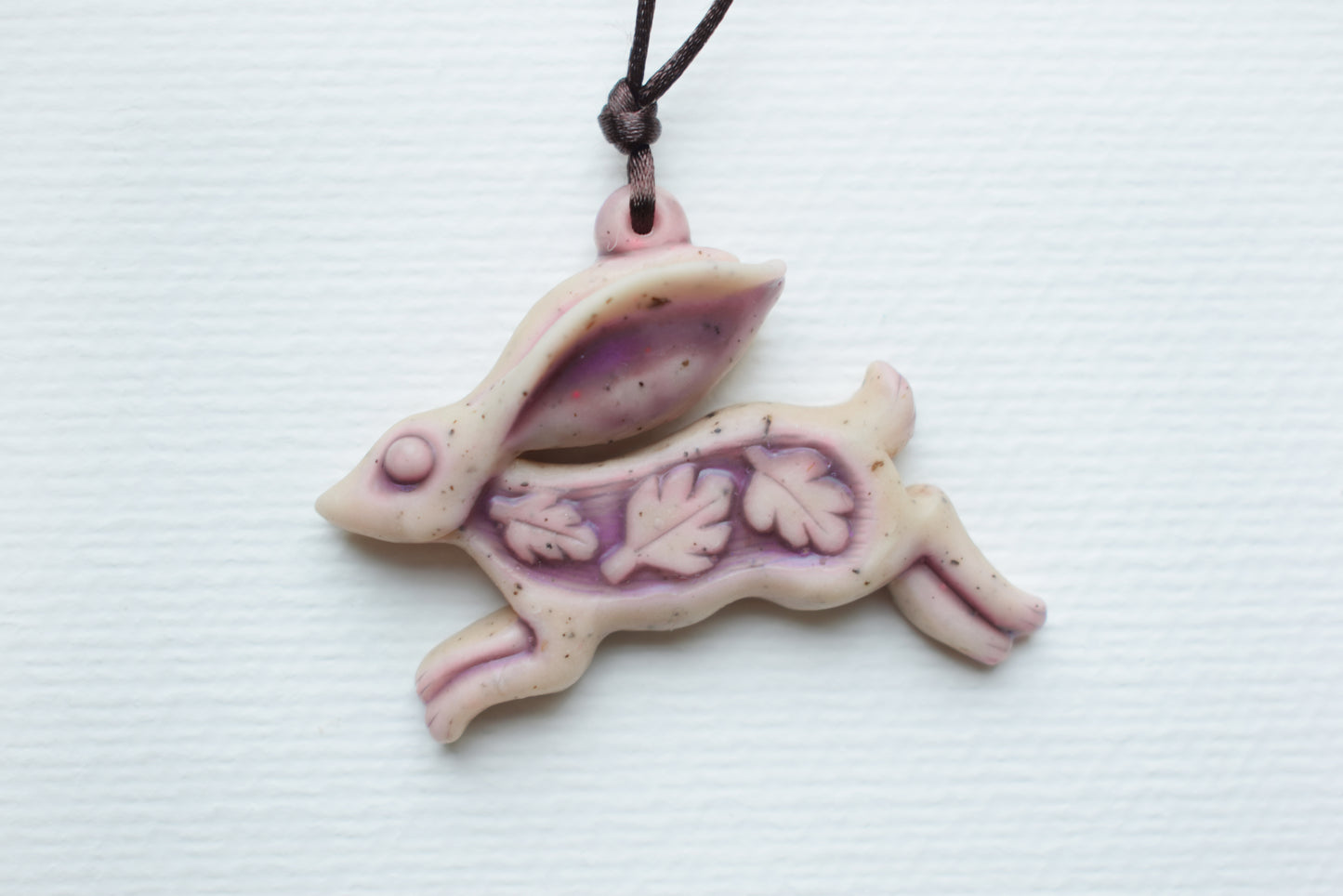 Running Hare Polymer Clay Pendant