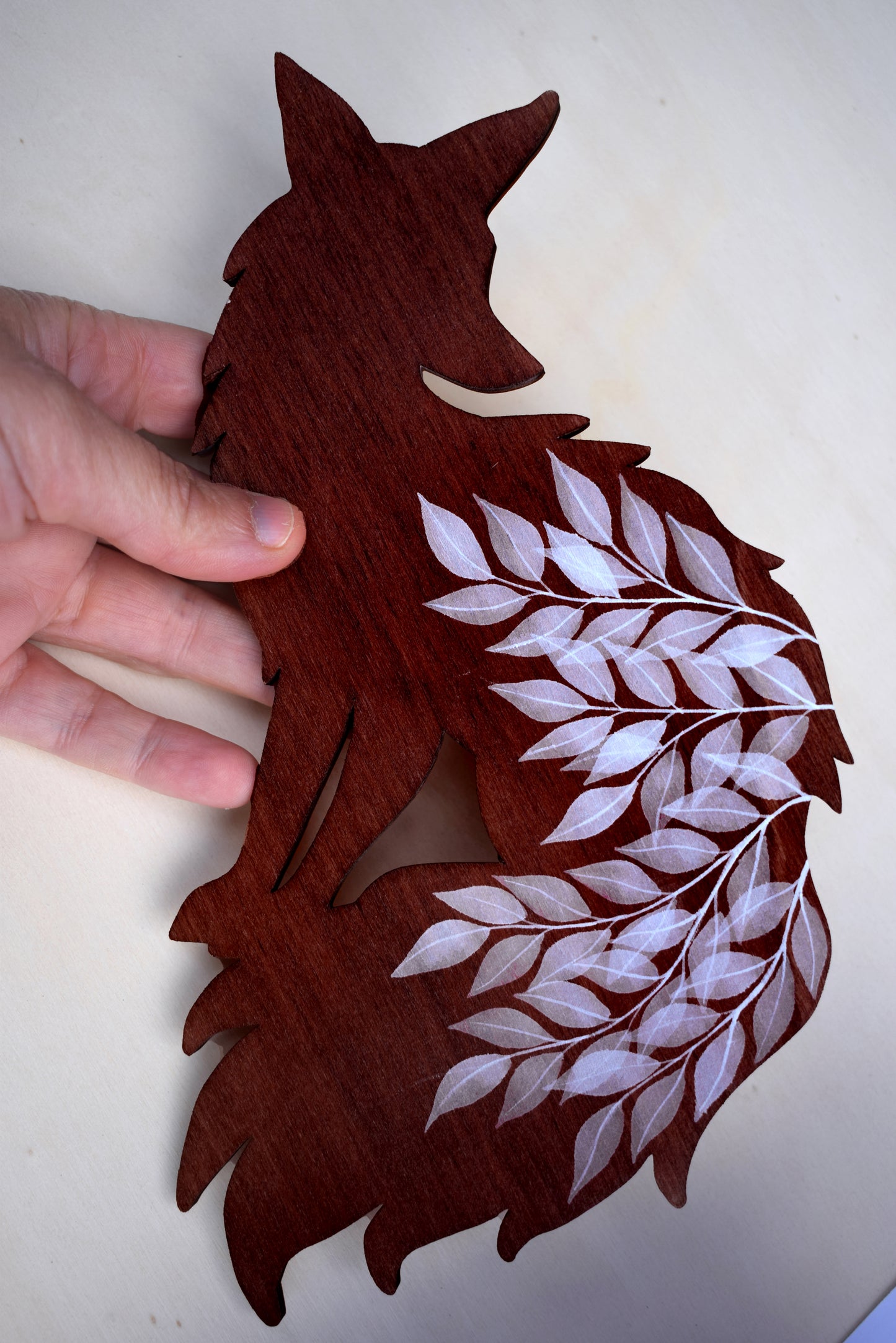 Dark Red Fox wall hanging (b5)