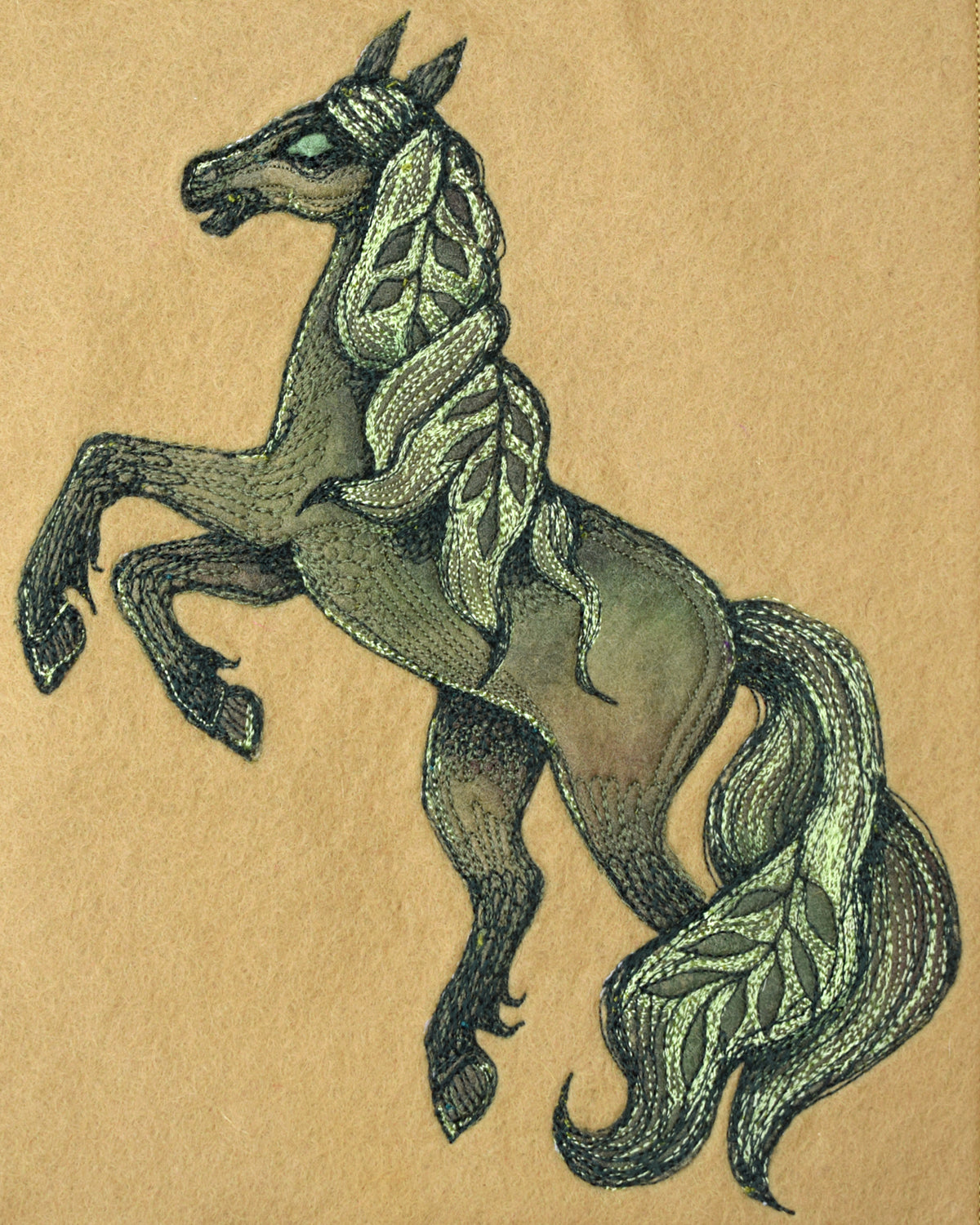 Kelpie Wall Hanging - Embroidery on Wool Felt
