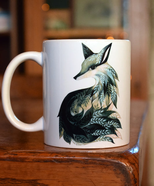 Green Fox ceramic mug