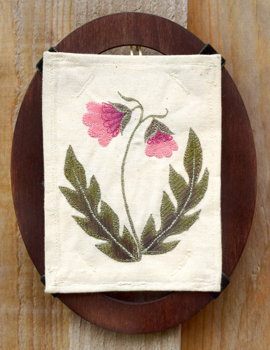 Flower on wooden frame