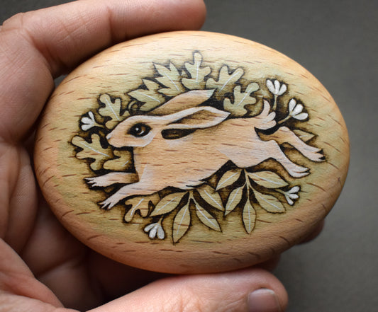 Running Hare Wood Pebble (large)