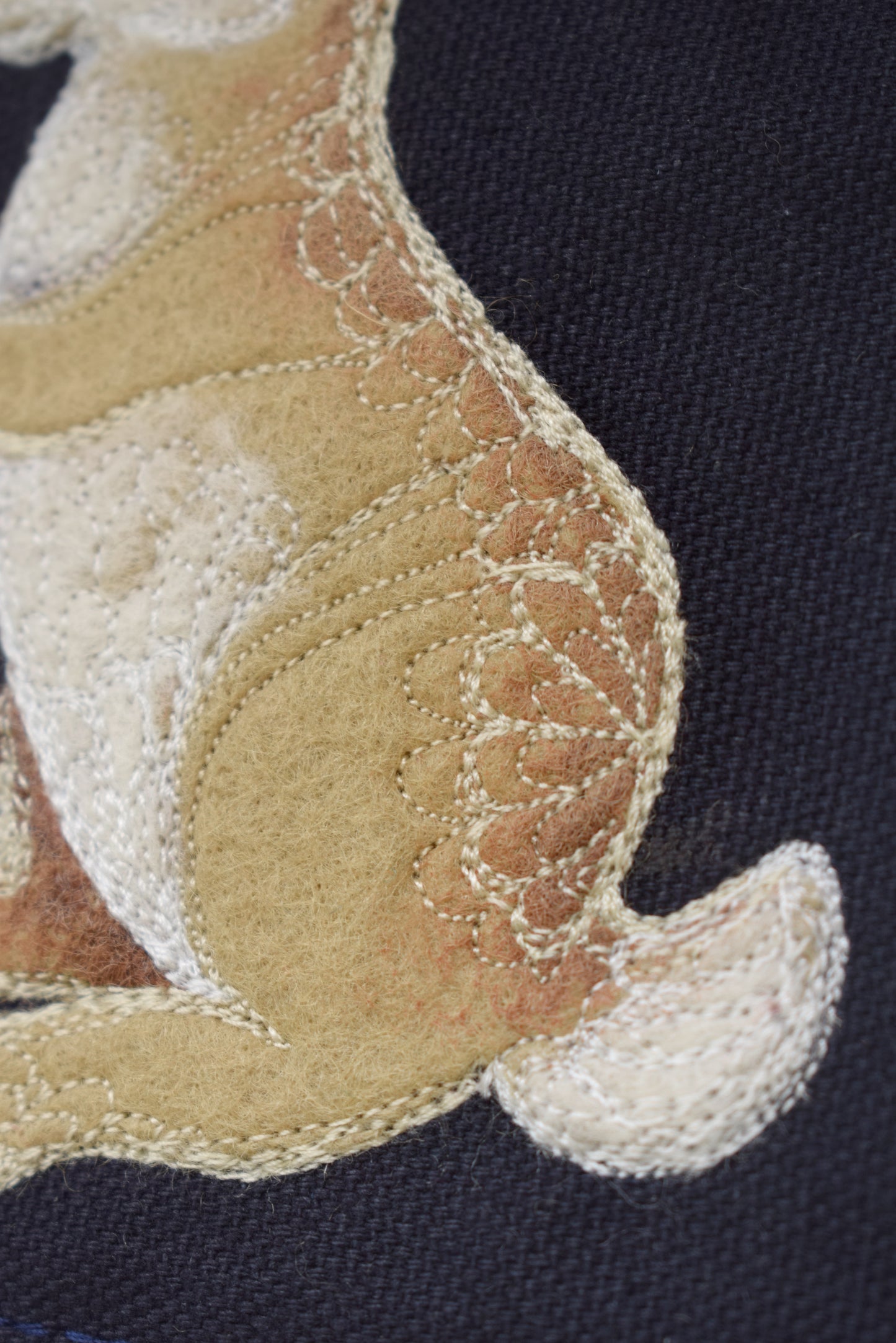 Battle Rabbit Embroidered applique wall hanging