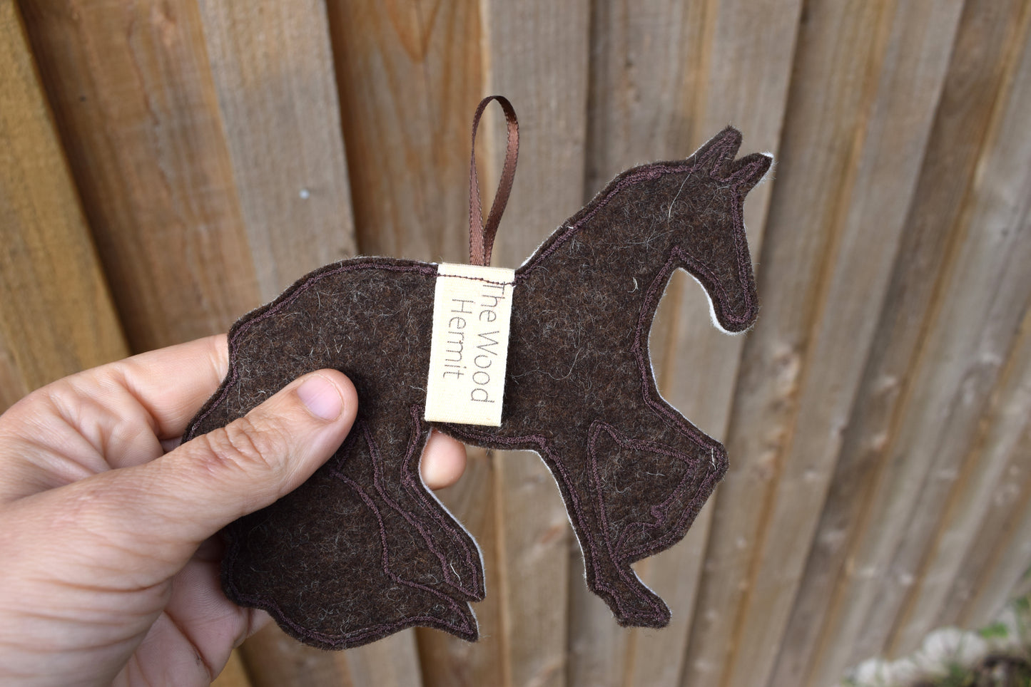 Leafy Pony, felt wall hanging with embroidery MADE TO ORDER