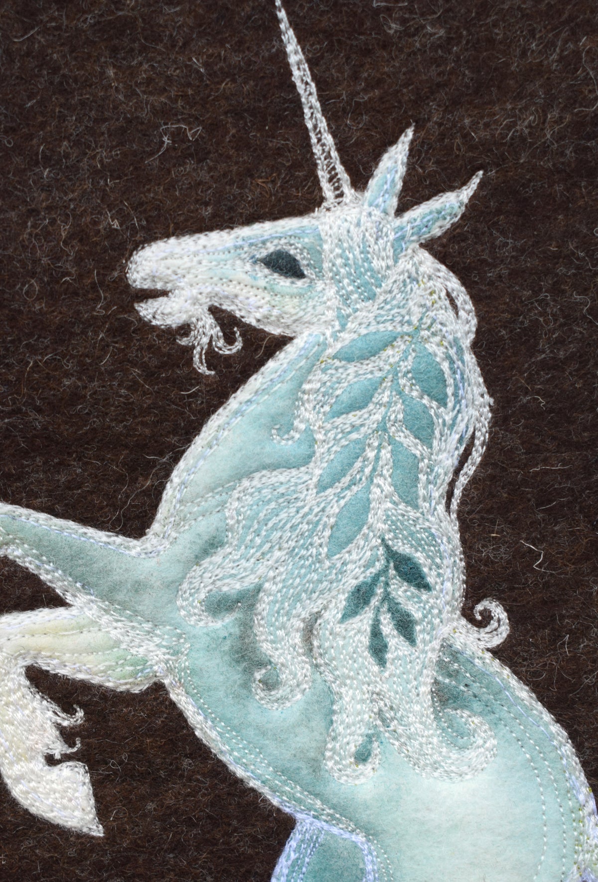 Unicorn Banner - Embroidery on Wool Felt