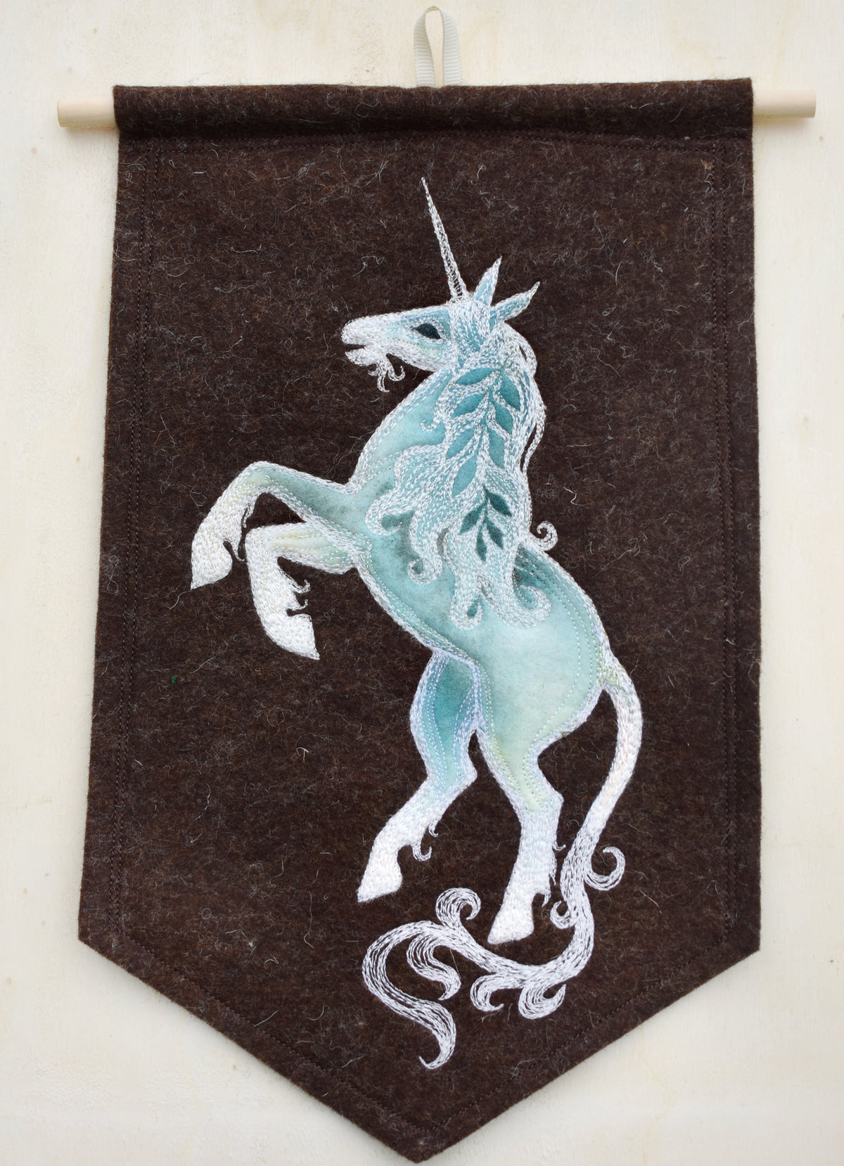 Unicorn Banner - Embroidery on Wool Felt