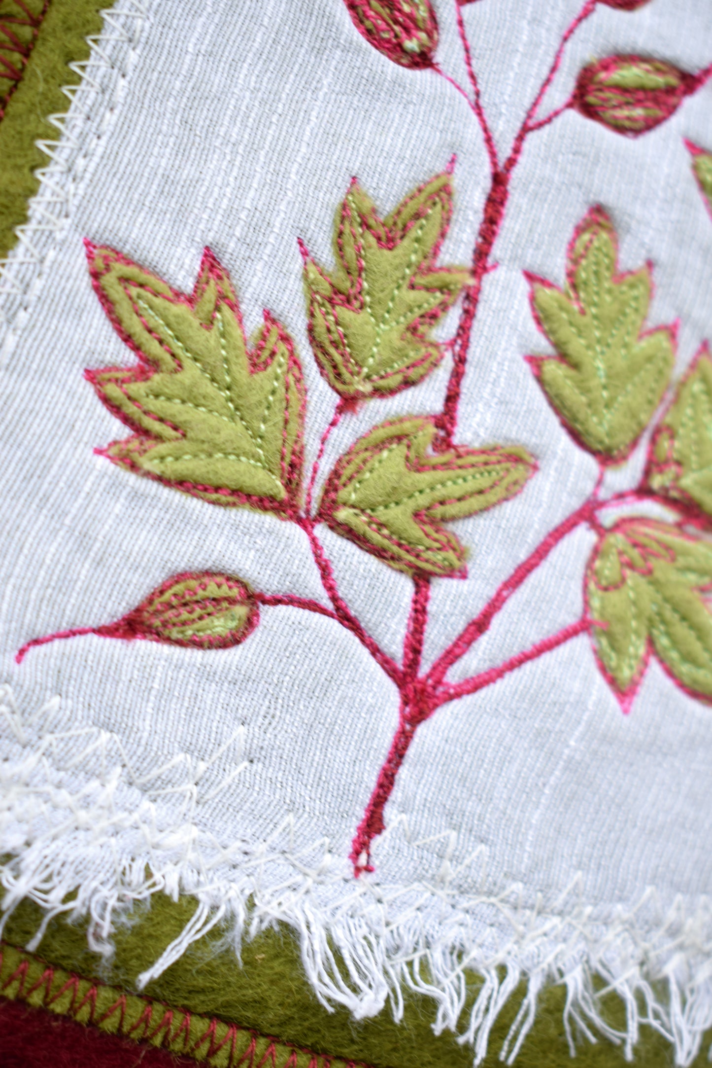 Herb Robert study - Embroidered felt wall hanging