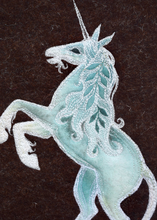 Unicorn Banner - Embroidery on Wool Felt