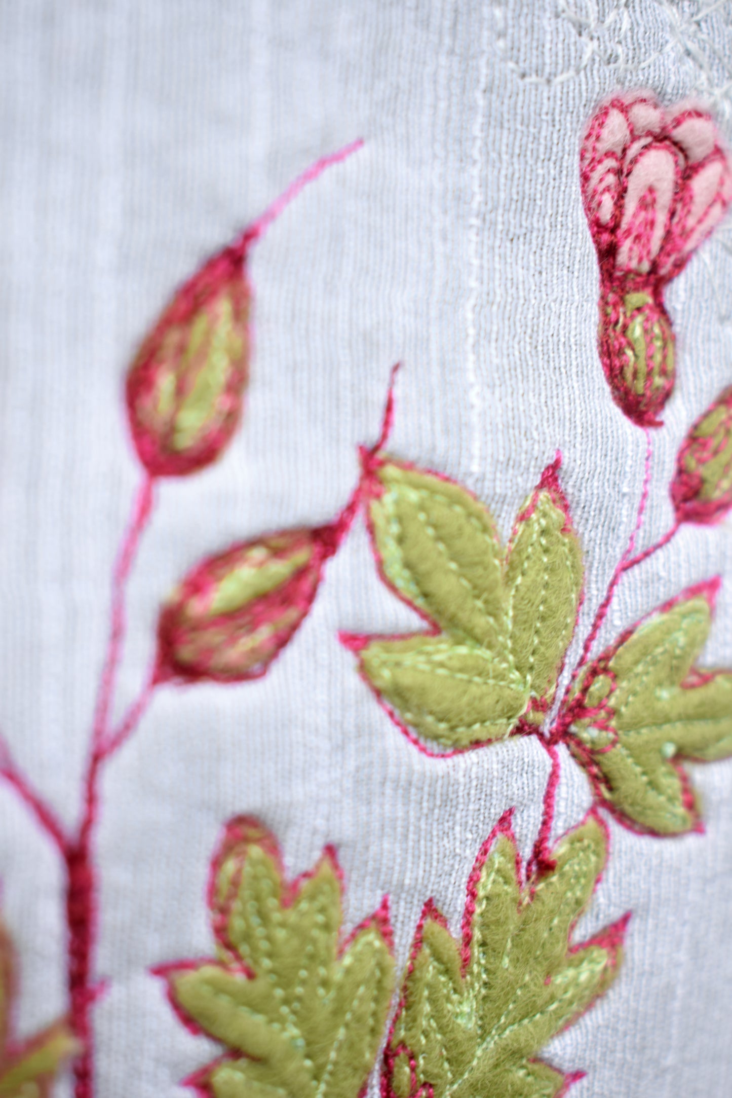 Herb Robert study - Embroidered felt wall hanging