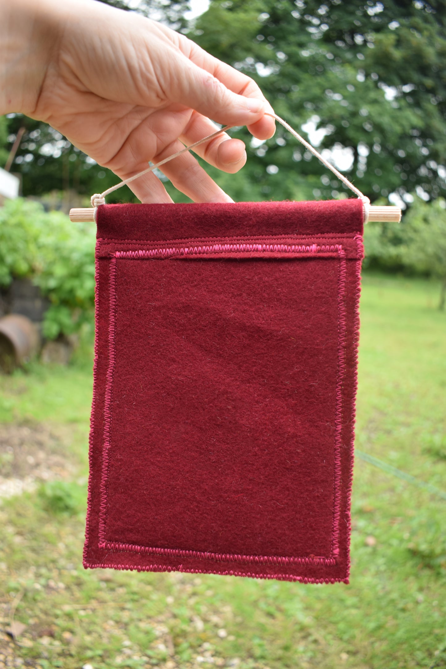 Herb Robert study - Embroidered felt wall hanging