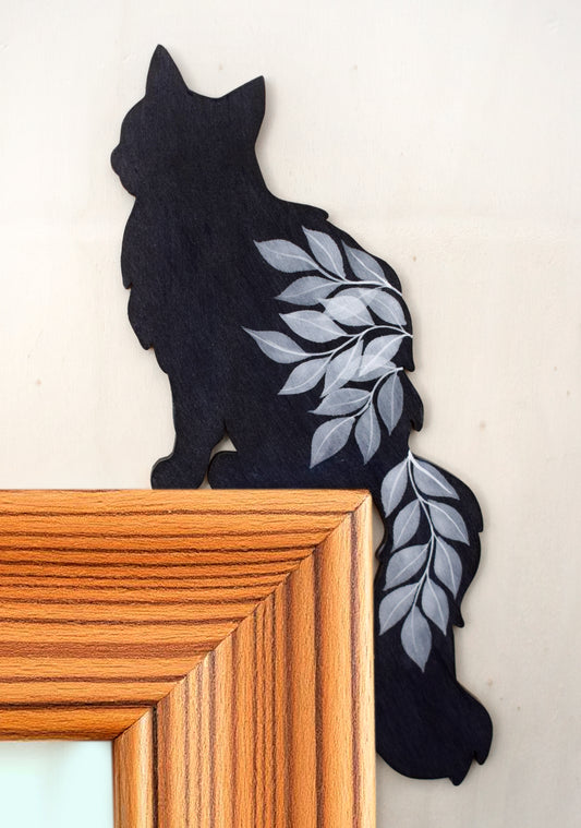 Leafy Black Cat