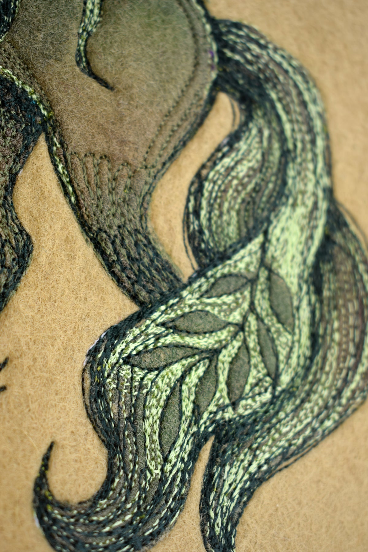 Kelpie Wall Hanging - Embroidery on Wool Felt