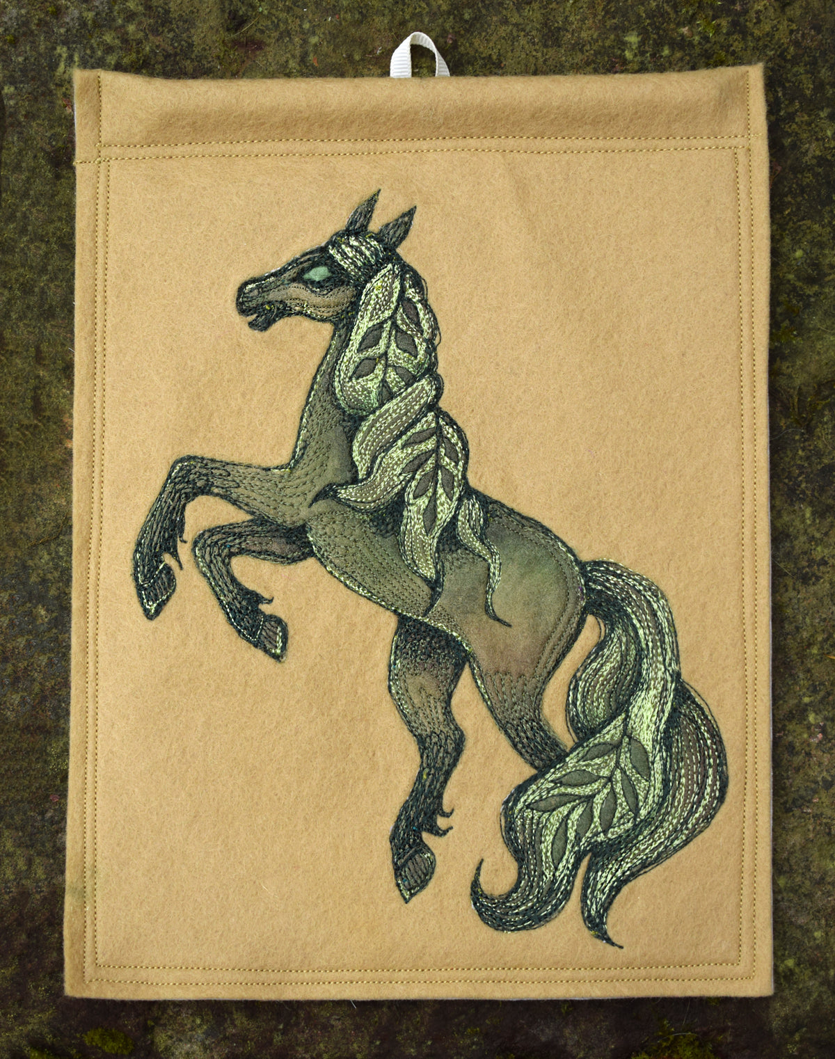 Kelpie Wall Hanging - Embroidery on Wool Felt