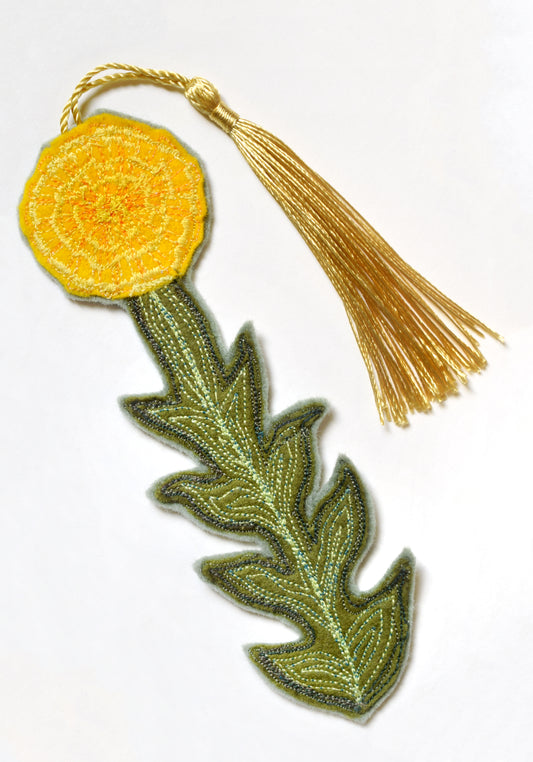 Dandelion bookmark - embroidered felt