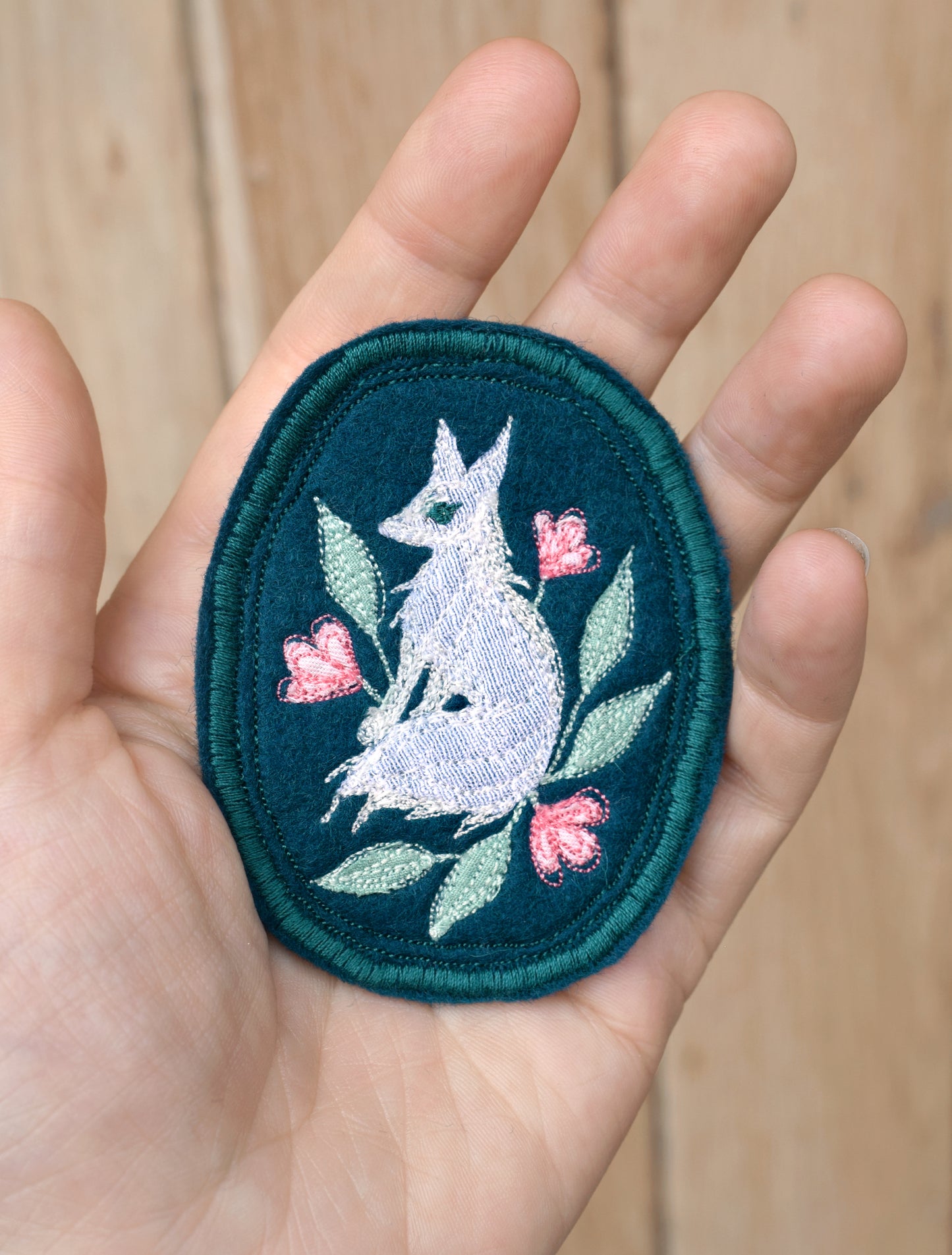 Fox Brooch - Embroidered felt