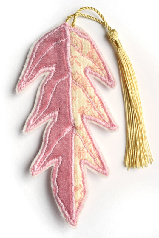 Leaf Bookmark (Velvet  and floral patterned fabric)
