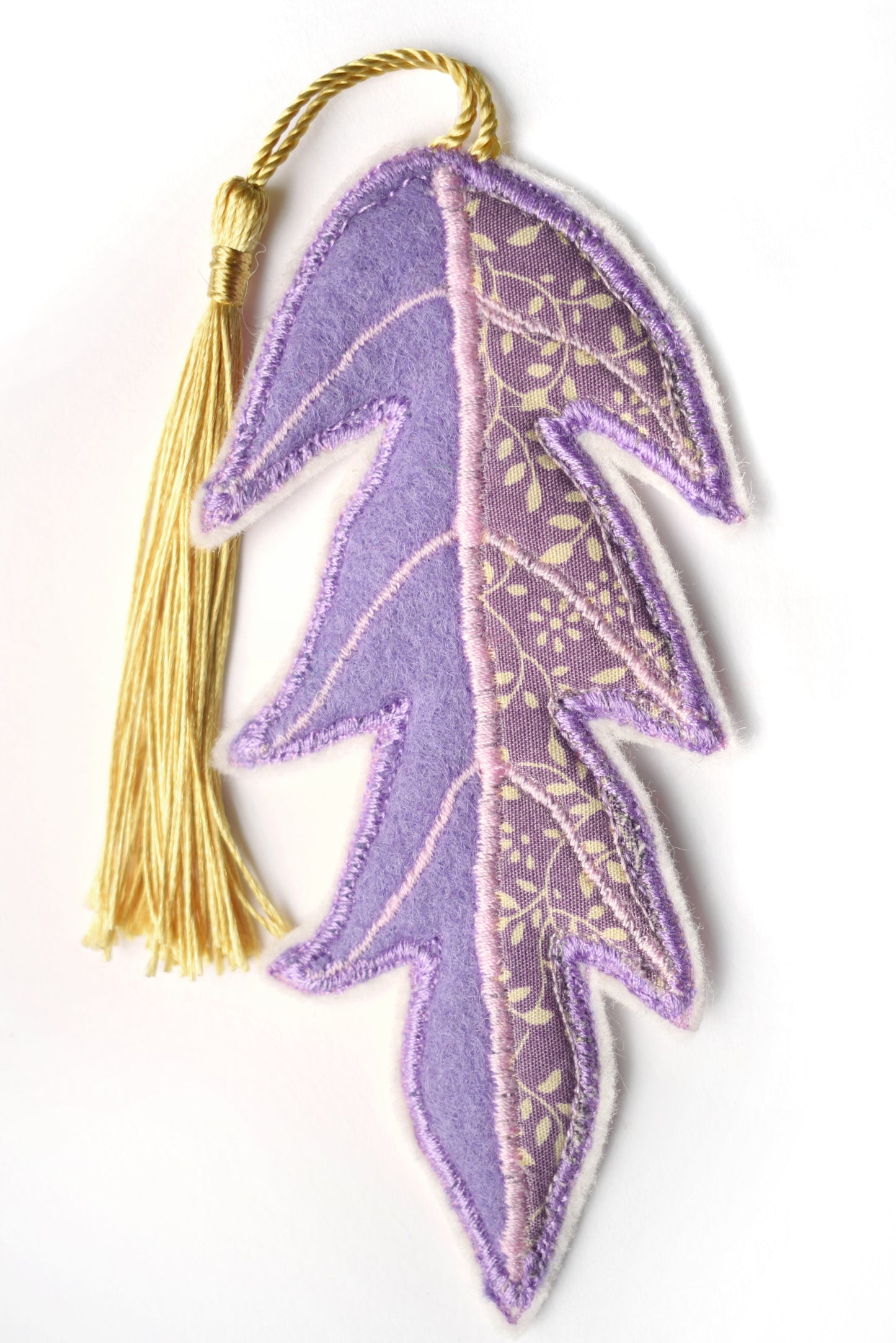 Leaf Bookmark (felt and floral patterned fabric)