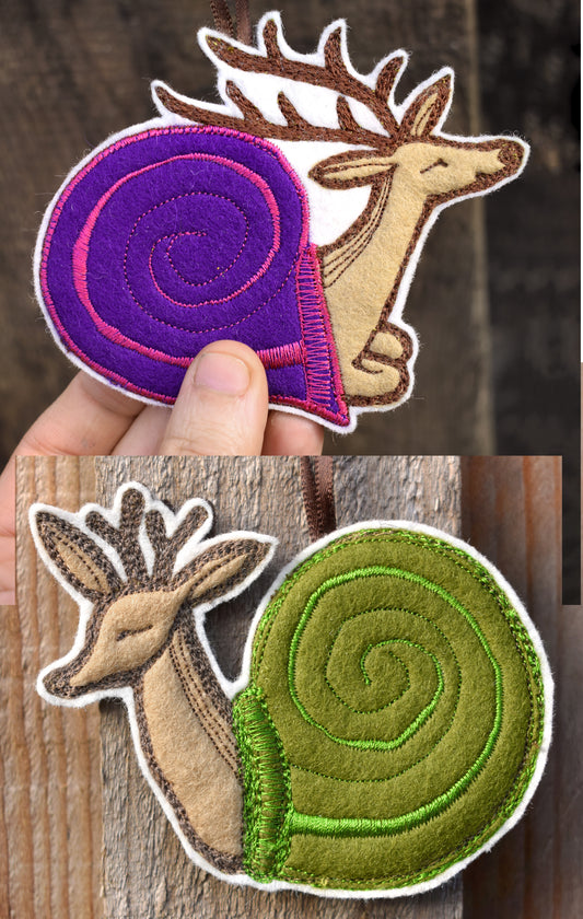 Deer Snail Ornament (2 designs available)