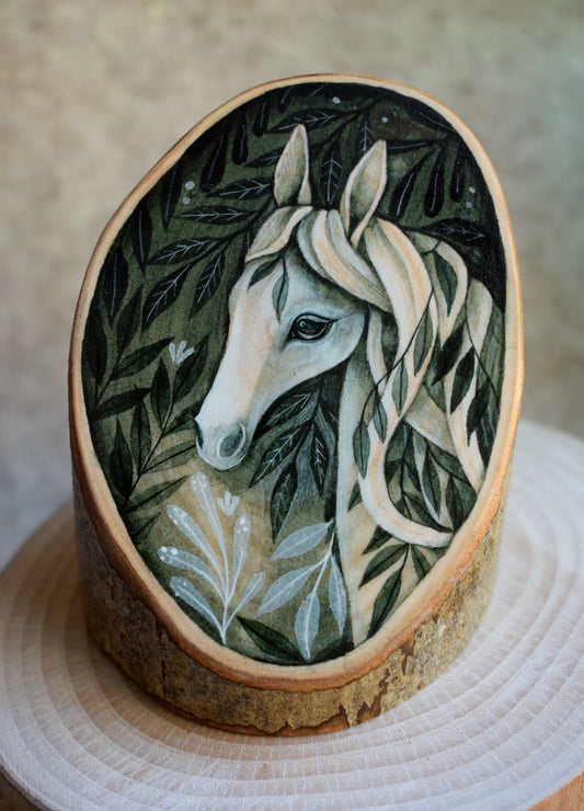 Watercolour on Sycamore Forest Horse
