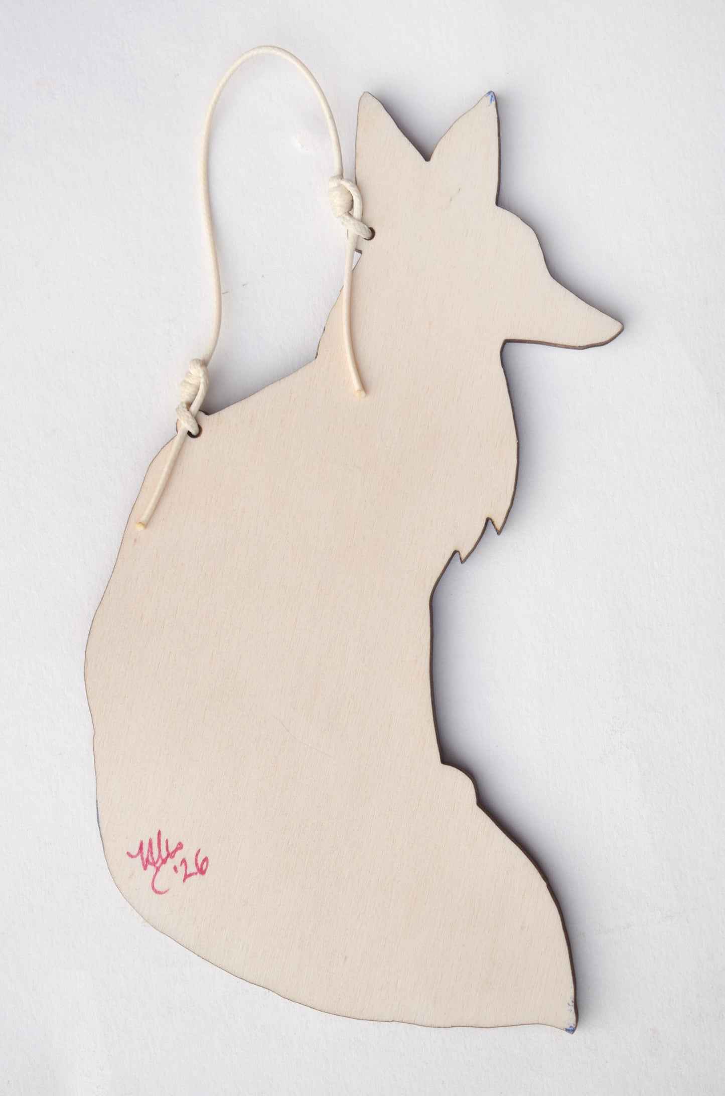 Ultramarine Wooden Fox Wall Hanging (f18)