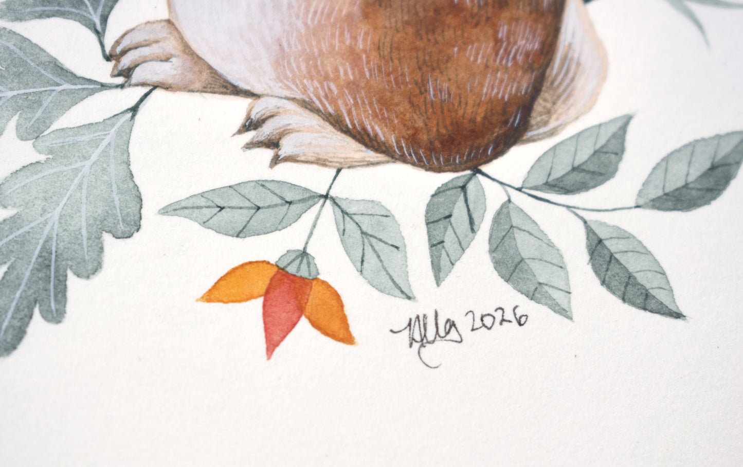 Battle Rabbit - Watercolour in Mount