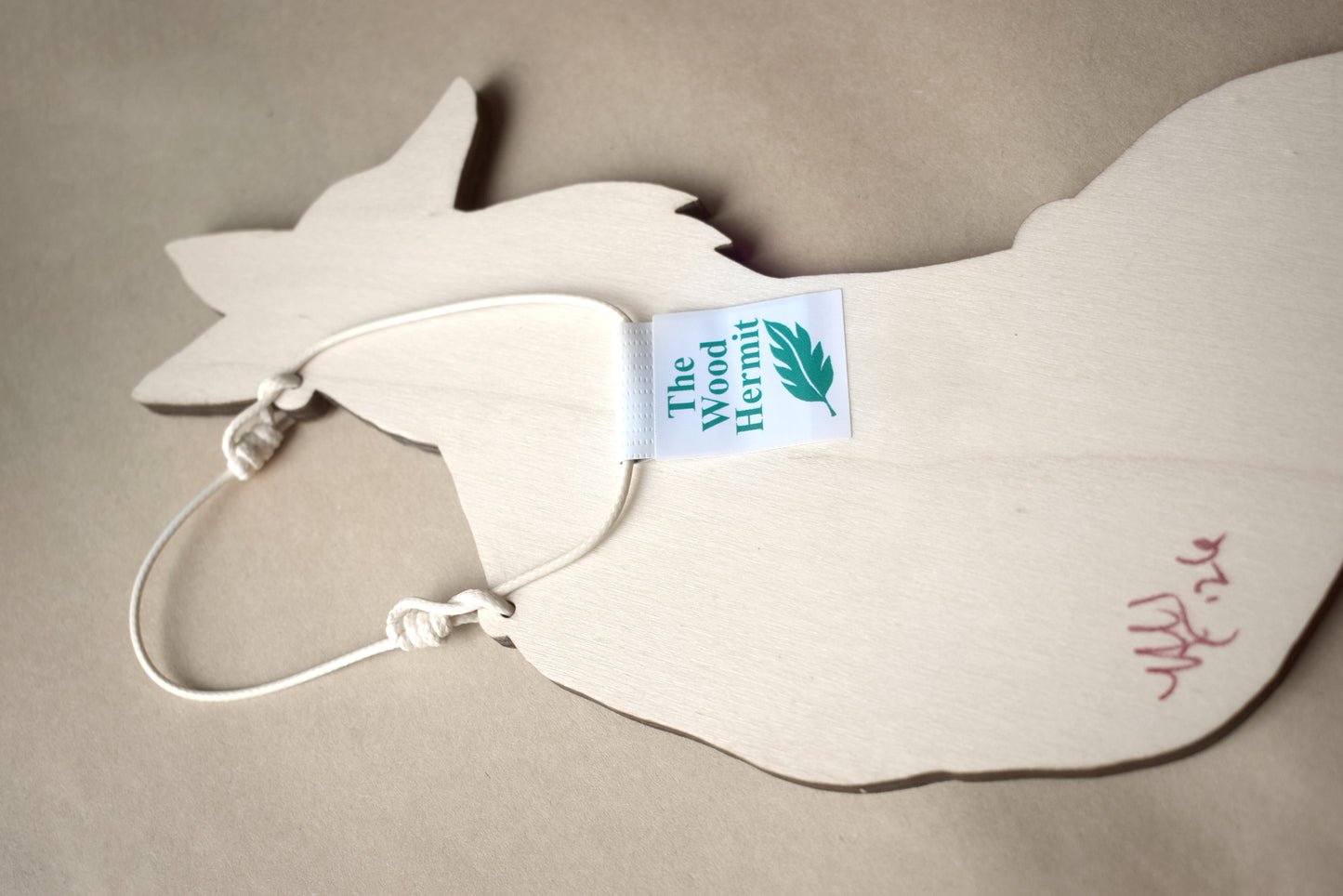 Purple Wooden Fox Wall Hanging (b30)