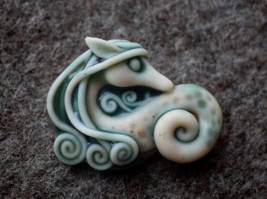 Green Kelpie brooch (b9)