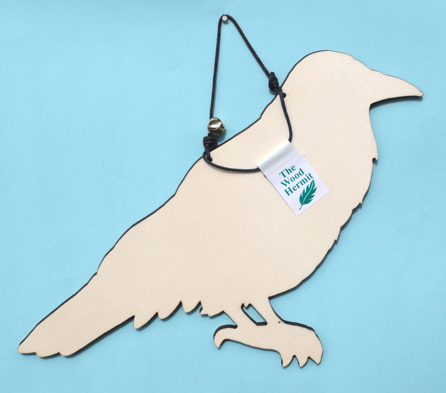Crow Wall hanging - Wood, Screen printed by hand (b31)