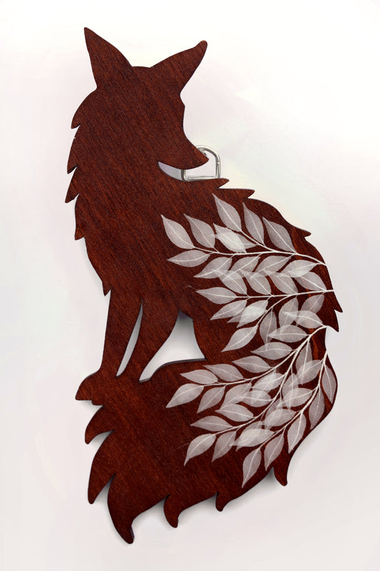 Dark Red Fox wall hanging (b5)