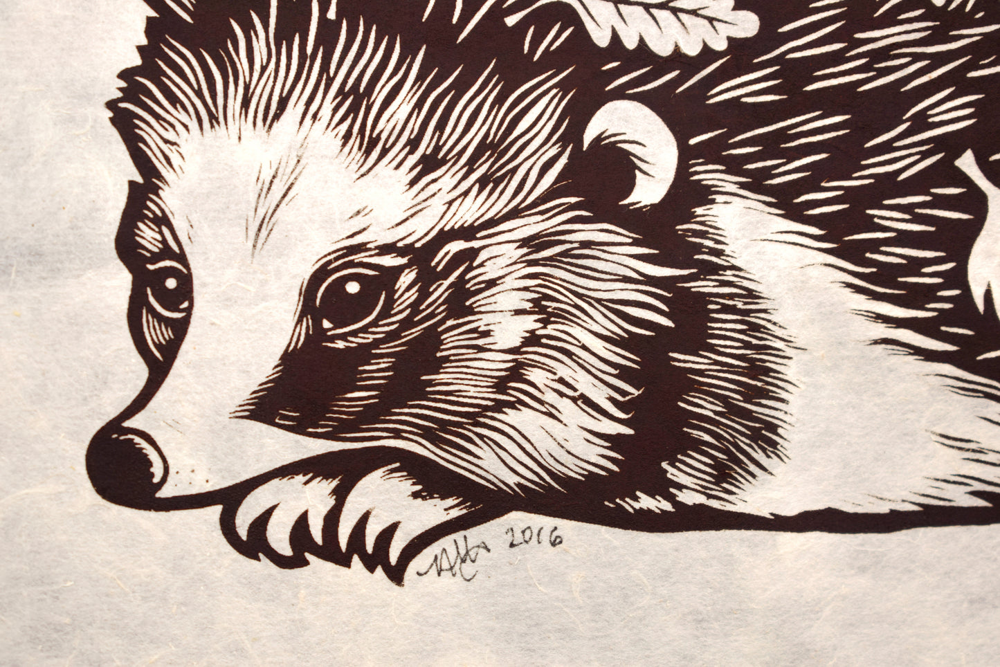 Edith the Hedgehog - Screenprint on Mitsumata (b29)