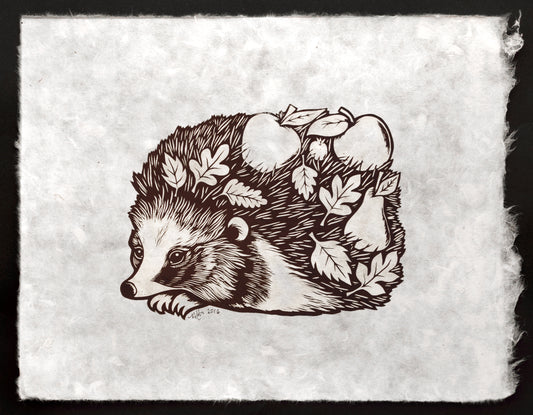 Edith the Hedgehog - Screenprint on Mitsumata (b29)