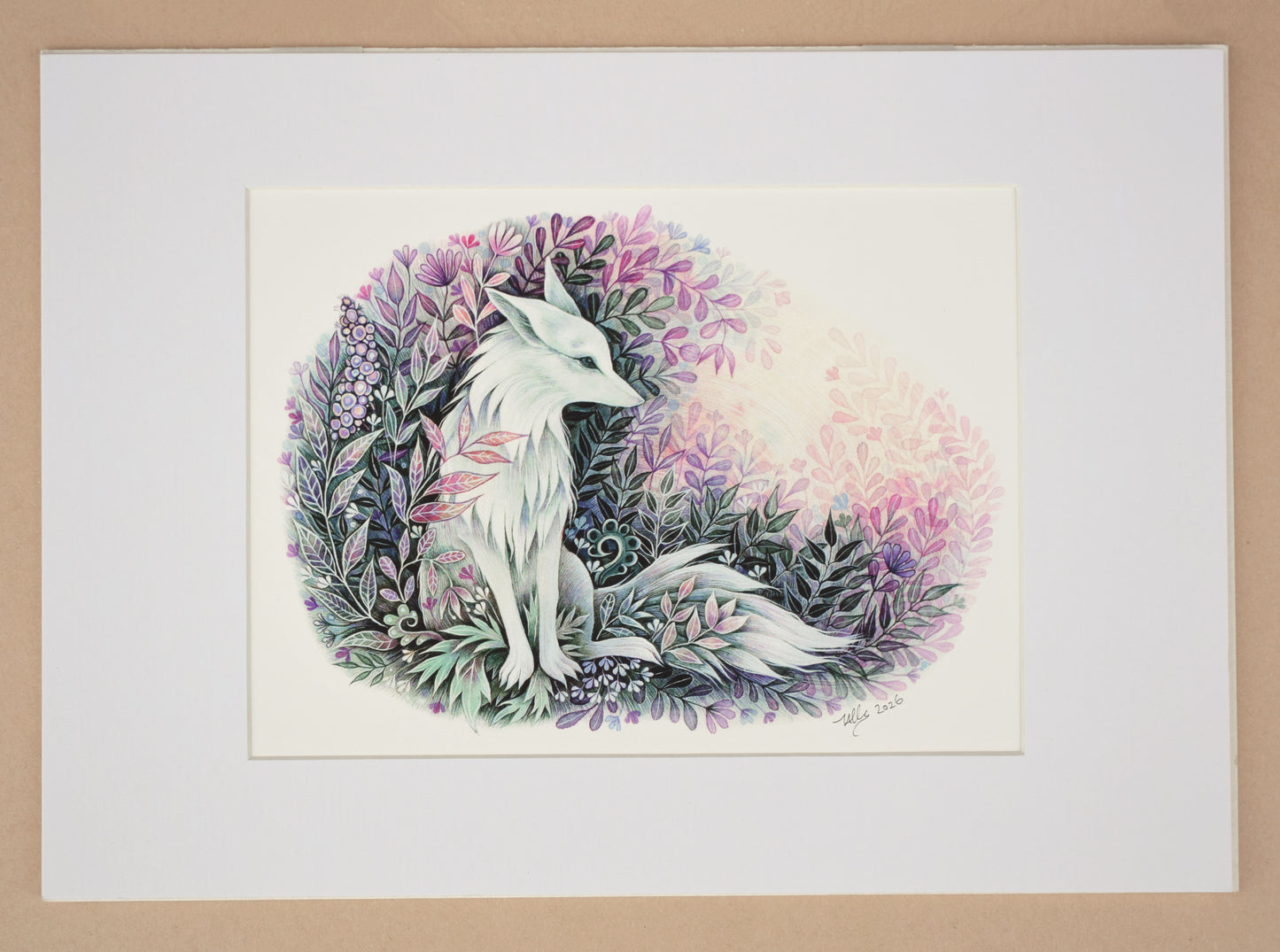 Ghost Fox - Giclee Print, mounted (unframed)