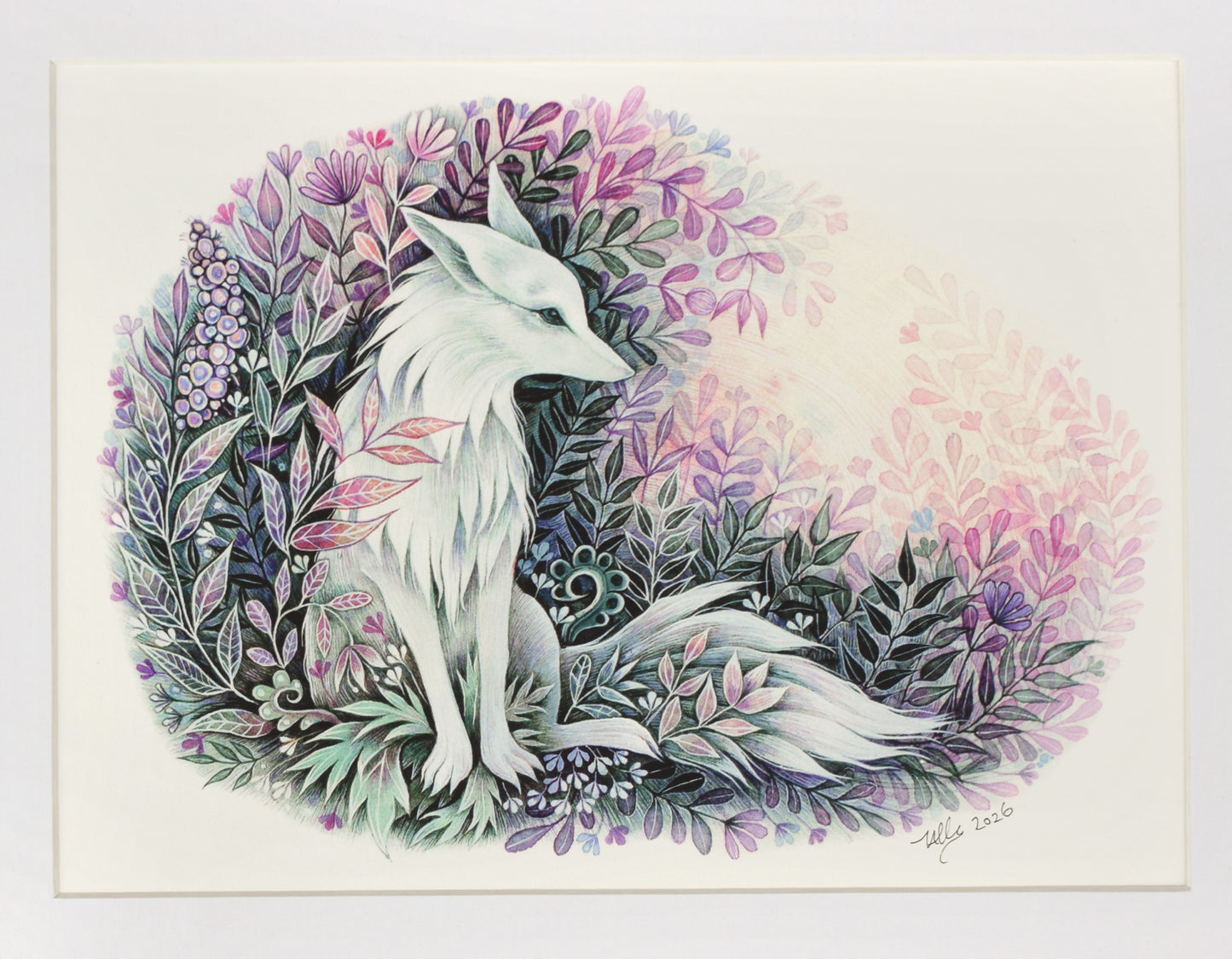 Ghost Fox - Giclee Print, mounted (unframed)