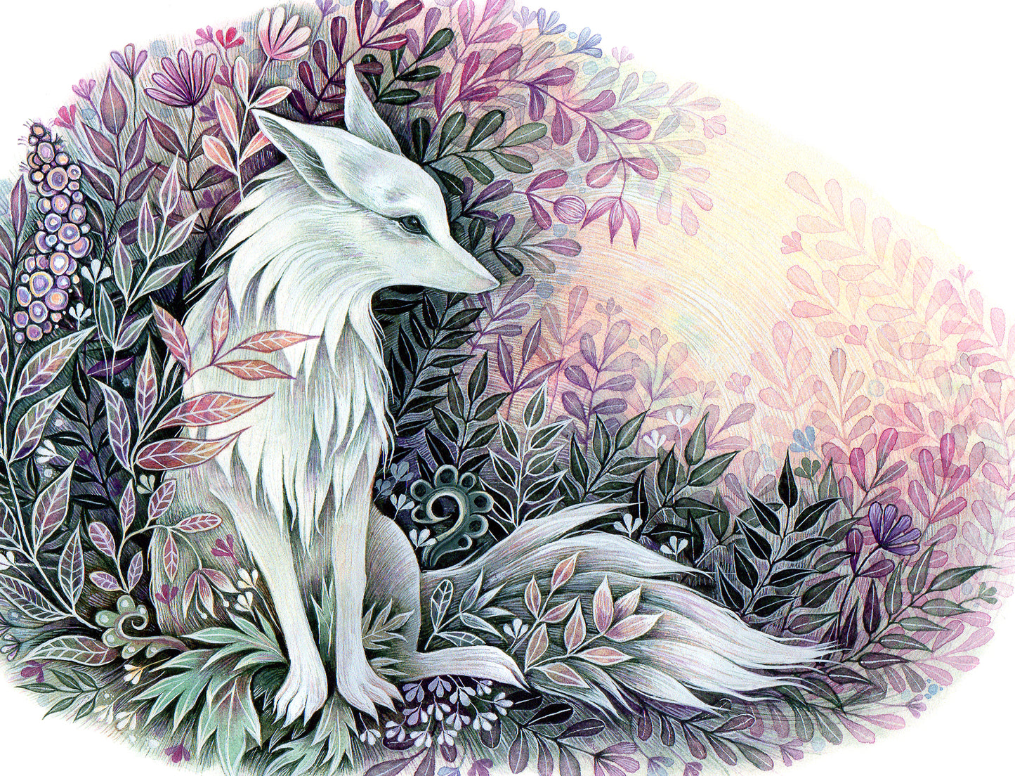 Ghost Fox - Giclee Print, mounted (unframed)