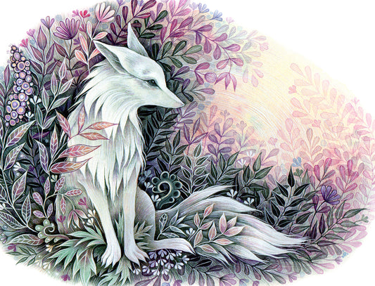 Ghost Fox - Giclee Print, mounted (unframed)