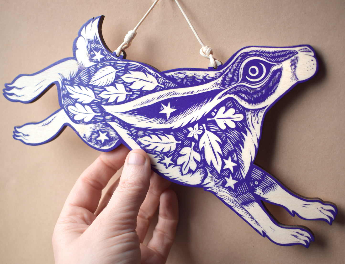 Purple Hare Wall Hanging (b30)