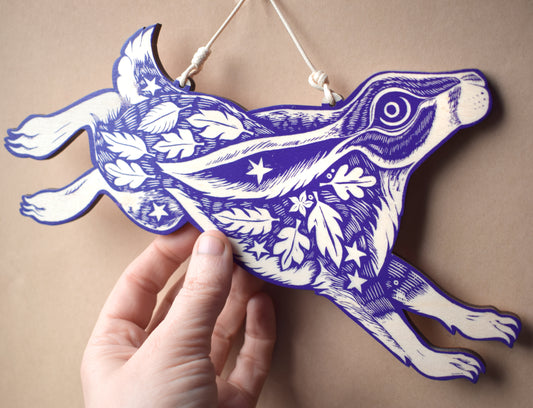 Purple Hare Wall Hanging (b30)