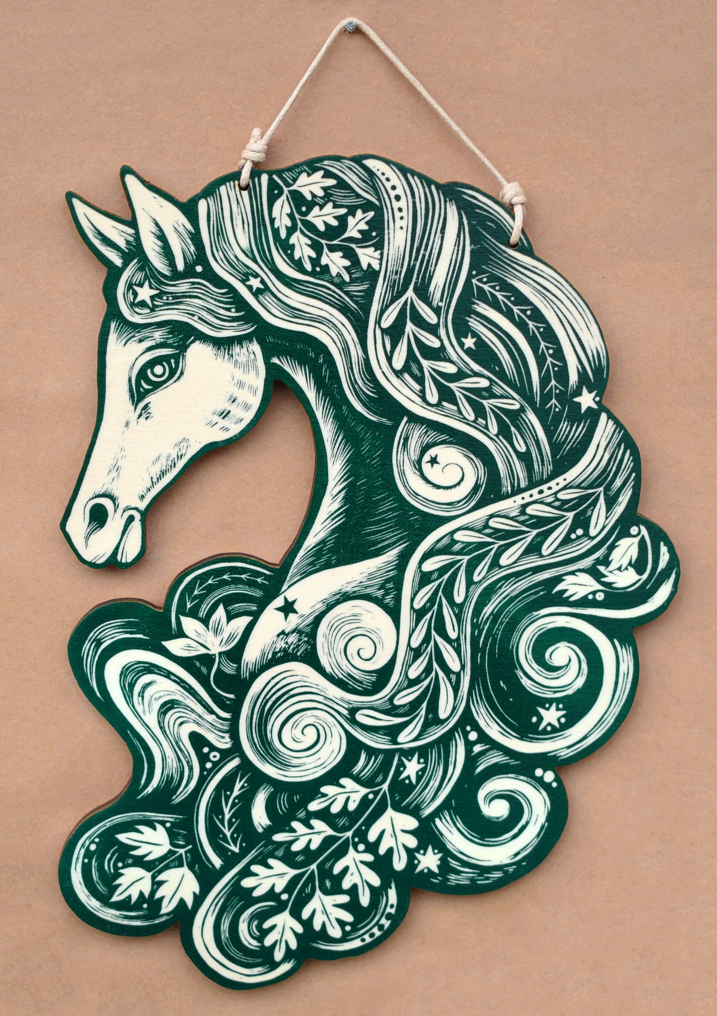 Portrait of a Kelpie - Screen printed wood Wall Hanging (b26)