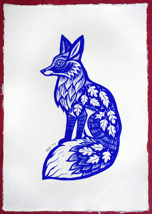 Ultramarine Screenprint on Khadi Cotton Rag (p19)