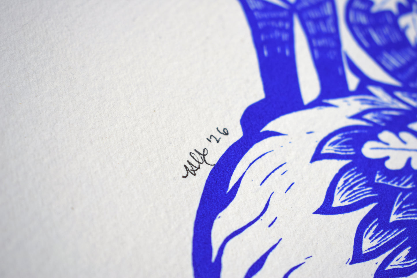 Ultramarine Screenprint on Khadi Cotton Rag (p19)