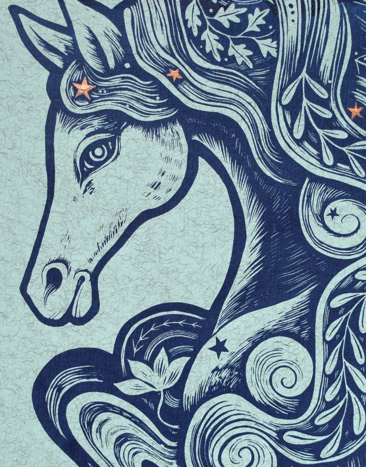 Kelpie - Screen print with copper hand painted stars