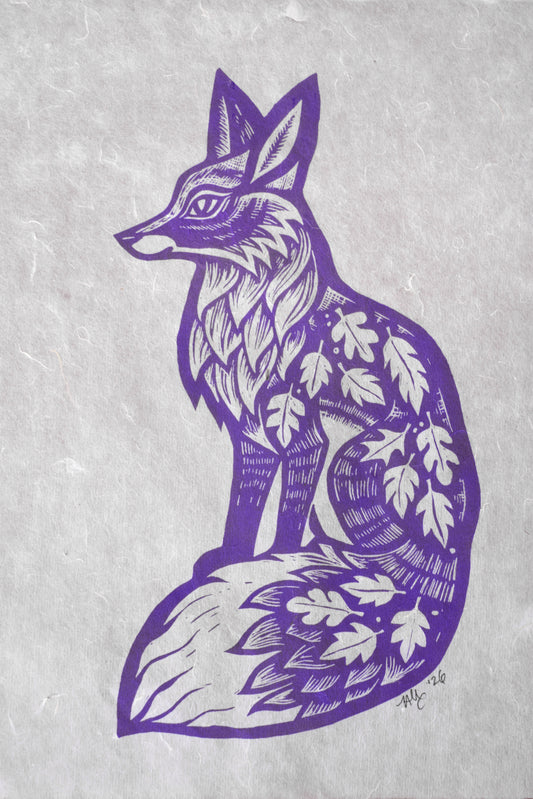 Lilac Screenprint on Mitsumata (b23)