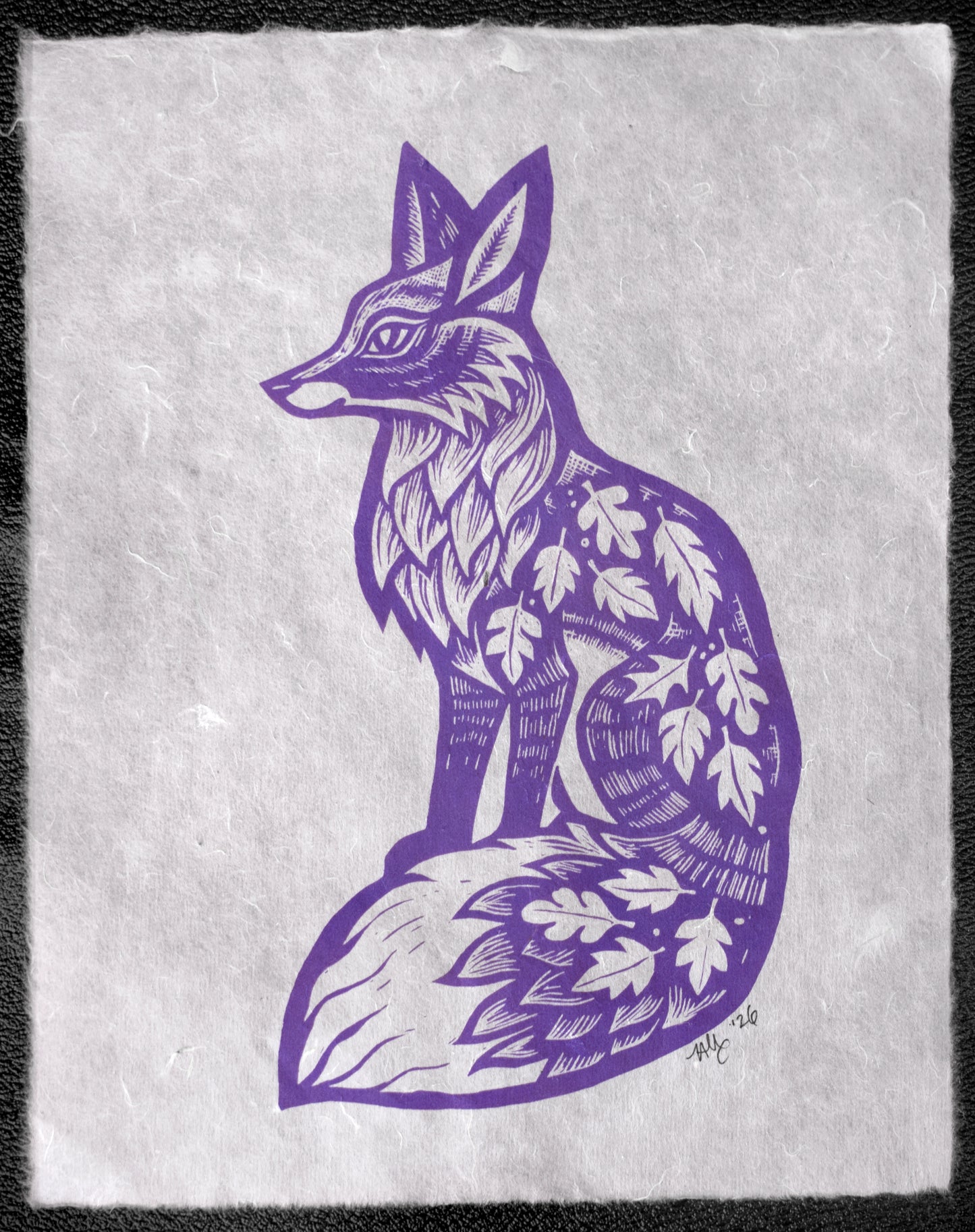 Lilac Screenprint on Mitsumata (b23)