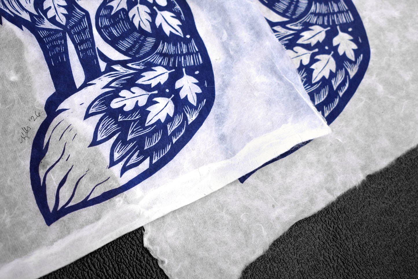 Prussian Blue Screenprint on Mitsumata (p20)