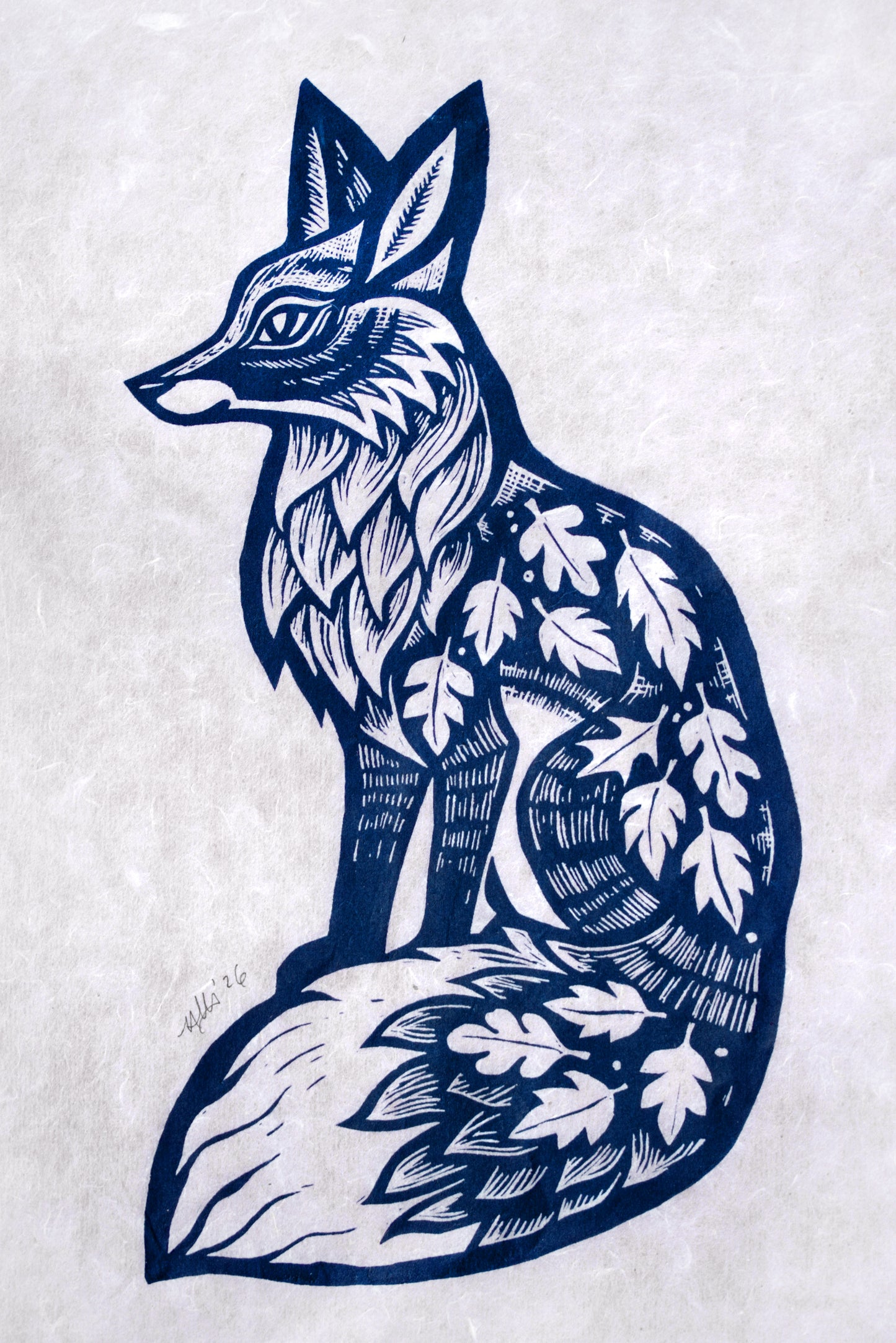 Prussian Blue Screenprint on Mitsumata (p20)