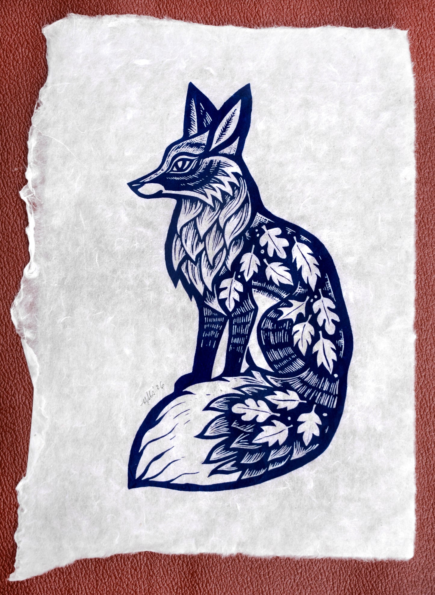 Prussian Blue Screenprint on Mitsumata (p20)